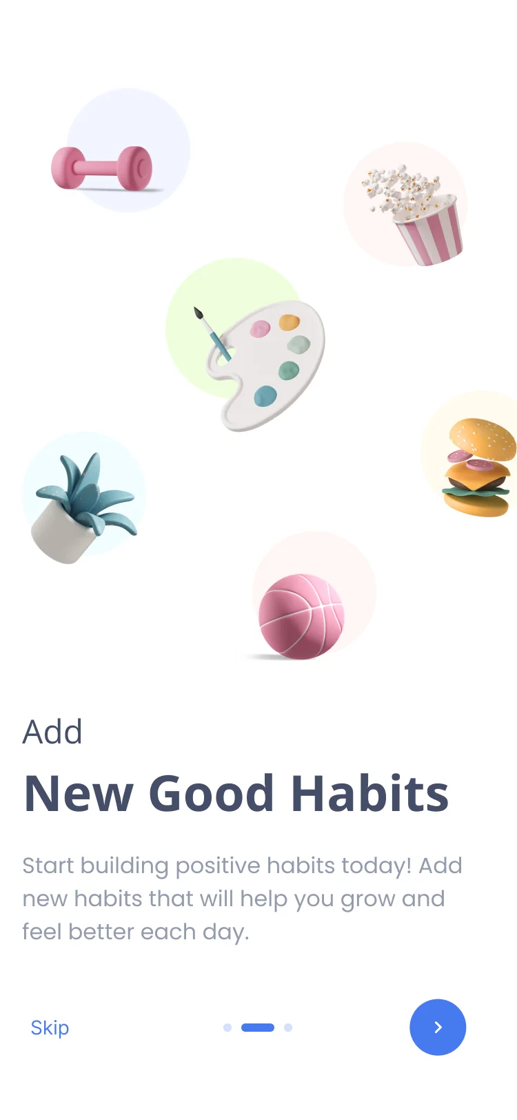 New good habits onboarding screen